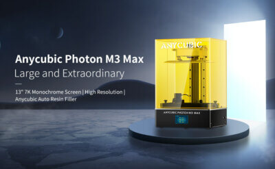 Werbebild Photon M3 Max von Anycubic mit Text "Large and Extraordinary"