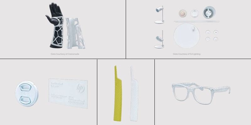 Weiße und farbige 3D-Druck-Teile Weiße und farbige 3D-Druck-Teile