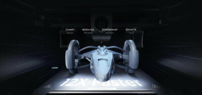 Bild zeigt 3D-Druck-Objekt und die Details zur Geschwindigkeit und Struktur des 3D-Druckers K1 Max