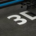 3D-Drucktechnologie druckt das Wort "3D"
