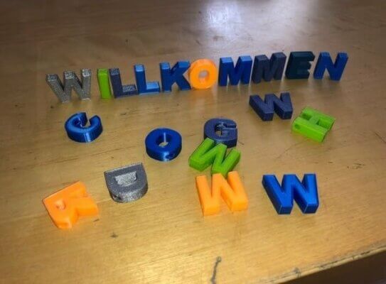 3D-gedruckte Buchstaben
