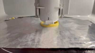 3D-Druck von pflanzlichem Calamari-Ring 3D-gedruckter pflanzlicher Calamari-Ring in Herstellung mit 3D-Drucker