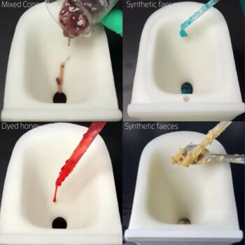 3D-gedrucktes Toilettenbecken, getestet mit diversen Materialien.