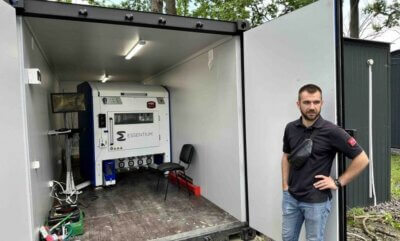 Essentium 3D-Drucker im mobilen Transportcontainer in der Ukraine Mobiler Essentium 3D-Drucker in der Ukraine im Einsatz
