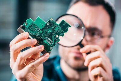 Leiterplatte als Symbol für 3D-gedruckte Elektronik
