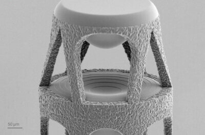 Nanoscribe 2GL-Mikrofabrikationstechnologie – Endoskoplinse Beispiel Endoskoplinse gefertigt mit Nanoscribe Two-Photon Grayscale Lithography 2GL Technologie