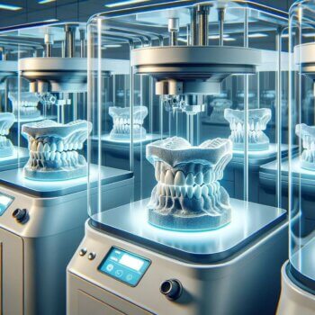 3D-gedruckte Zahnprothese mittels Axtra3D Technologie mit 3D Systems Material und Oqton Software