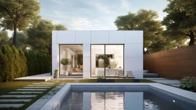 Moderne 3D-gedruckte Luxusresidenz von Litehaus in Portugal mit KI-gestaltetem Design und Pool 3D-gedrucktes Haus in Portugal von Litehaus mit umweltfreundlicher Bauweise und minimalistischer Architektur