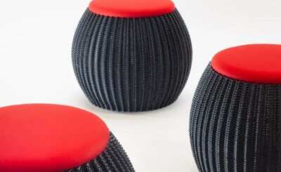 Lenovo und Aectual 3D-gedruckte nachhaltige Poufs aus recyceltem E-Schrott 3D-gedruckte Möbel aus recyceltem Elektroschrott von Lenovo und Aectual auf der CES 2024