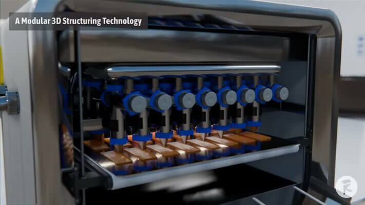 Food Fabricator X2 3D-Drucktechnologie von Revo Foods für die Lebensmittelindustrie Industrieller 3D-Lebensmitteldrucker Food Fabricator X2 von Revo Foods produziert nachhaltige Lebensmittelalternativen