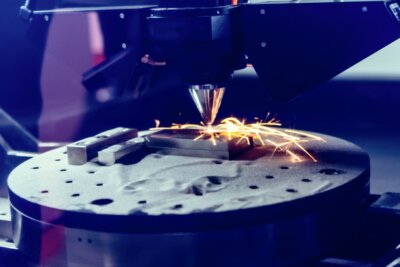 Selektives Laserschmelzen im Einsatz – SIRAMM-Projekt erforscht verbesserte Belastungseigenschaften für 3D-Druck-Technologien 3D-Drucker beim selektiven Laserschmelzen, eine Technik zur Optimierung der Materialbelastungseigenschaften, untersucht vom SIRAMM-Projekt
