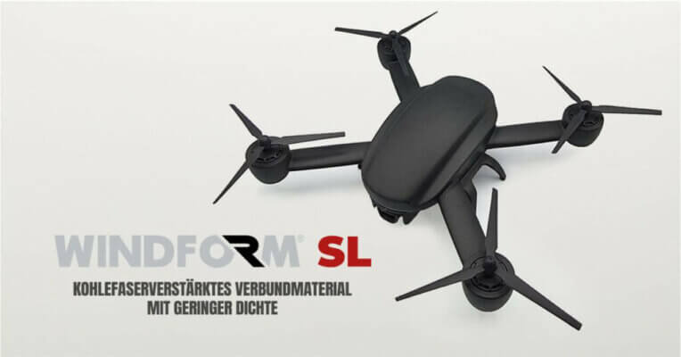 3D-gedruckter UAV aus Windform SL kohlefaserverstärktem Material von CRP Technology