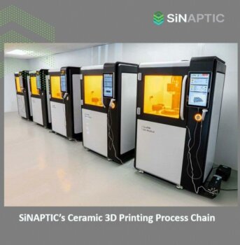 Maschinenreihe für den keramischen 3D-Druckprozess von SiNAPTIC Technologies zur Entwicklung von druckbarer Siliziumnitrid-Suspension