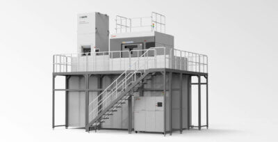 Der BLT-S825 Metall-3D-Drucker von BLT mit einem Bauraum von 850mm × 850mm × 2500mm und 24 Lasern für die Herstellung großformatiger Bauteile