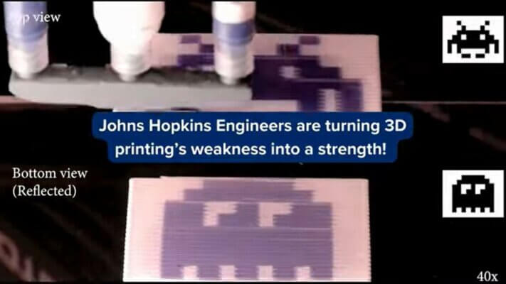 Johns Hopkins-Ingenieure optimieren 3D-Druck durch die VI3DP-Methode für bessere Haftung und multifunktionale Anwendungen.