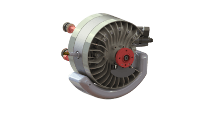 Abbildung des 40ACS Wankelmotors von Advanced Innovative Engineering, gefertigt mit 3D-Druck und innovativer SPARCS-Kühltechnologie.