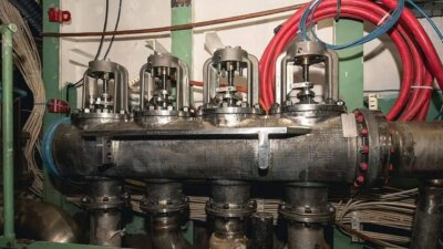 3D-gedruckte Ventilverteilerbaugruppe auf USS Enterprise – Einsatz der additiven Fertigung im Marineschiffbau Metallene Ventilverteilerbaugruppe, gefertigt mit 3D-Druck, installiert auf dem Flugzeugträger USS Enterprise (CVN 80)