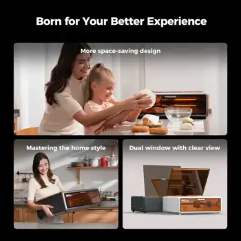 Modernes Design des Creality Falcon A1 für eine platzsparende Nutzung zu Hause