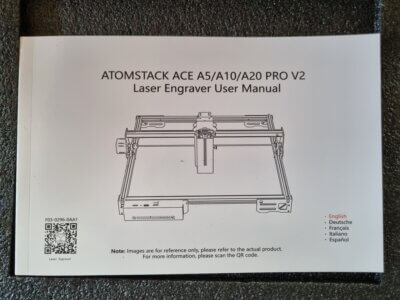 Handbuch des Atomstack A10 Pro V2 mit Aufbauhinweisen