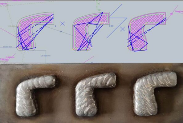 WAAM-Aufbaustrategien für 3D-gedruckte Metallkomponenten im Projekt Ad-Proc-Add II Simulation und realer Vergleich von WAAM-Aufbaustrategien an einem 3D-gedruckten Metallbauteil bei der TU Wien